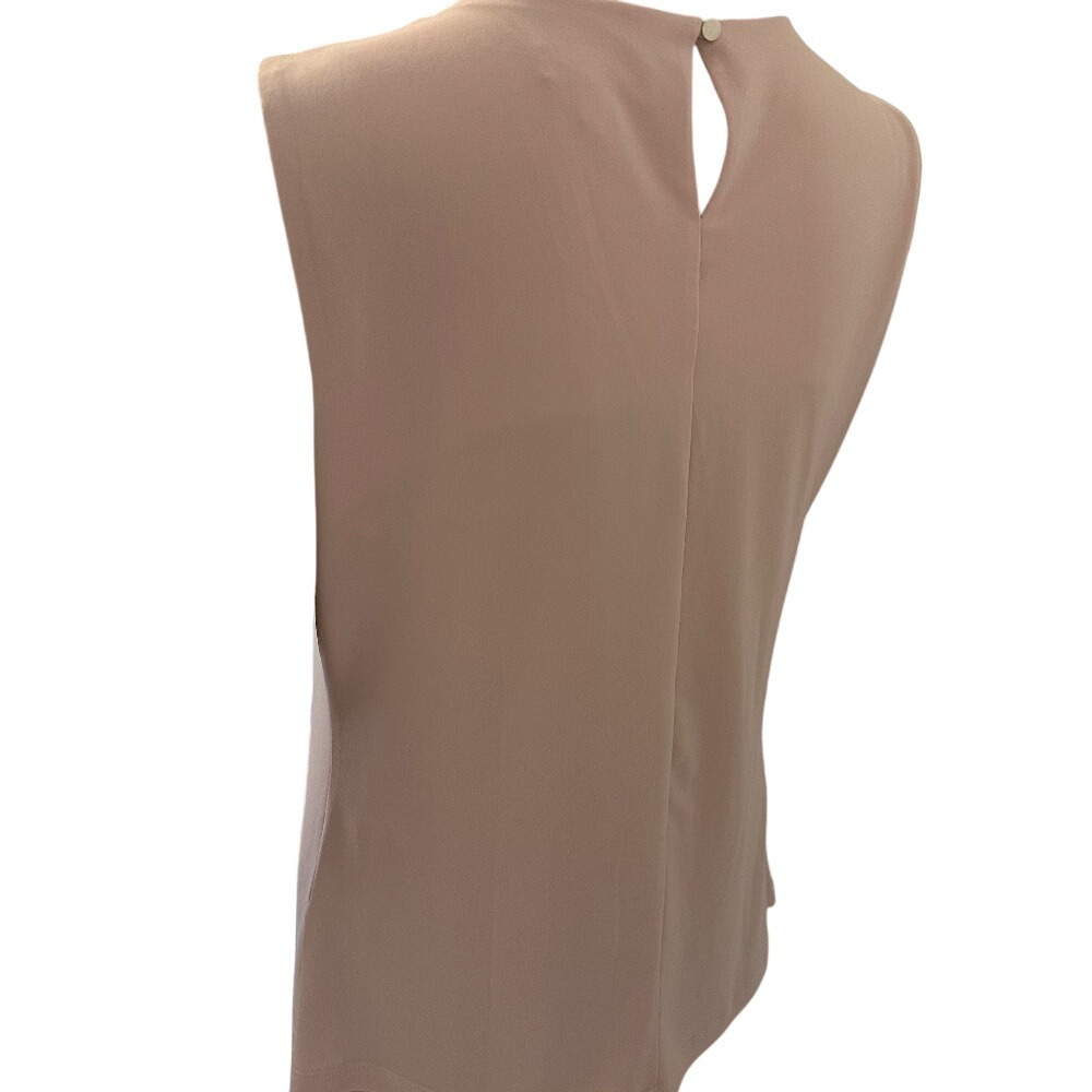 Calvin Klein Women Pink Pleated Neck Sleeveless Shell Top‎ M - Picture 4 of 6